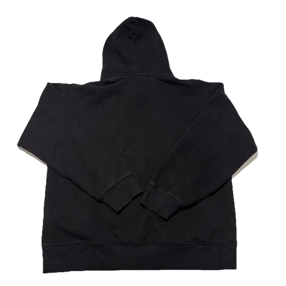 TNA Aritzia Cozy Black Hoodie Womens Medium, White Logo, Kangaroo Front Pocket. - Picture 2 of 6